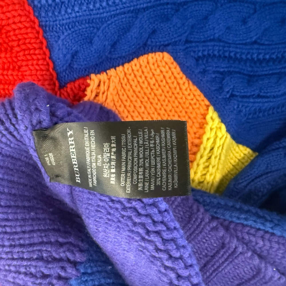 Burberry Multicolor Cable-Knit Turtleneck Sweater it’s a men’s XS EUC - Picture 4 of 11